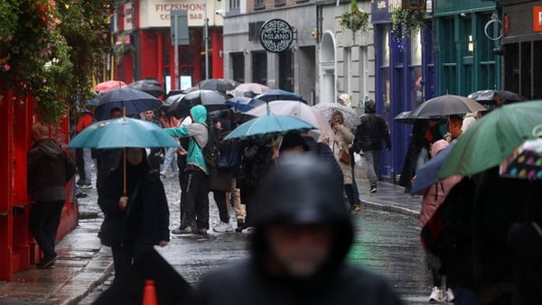 Rain has been heavy and persistent in Dublin throughout the day (Pic:Rolling News)