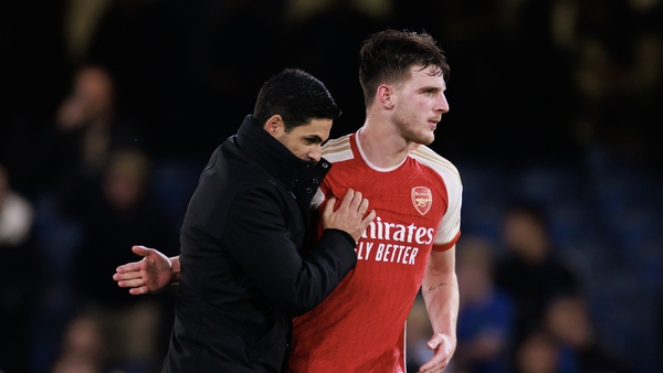 Declan Rice pulled the first goal back for Mikel Arteta's Gunners at Stamford Bridge