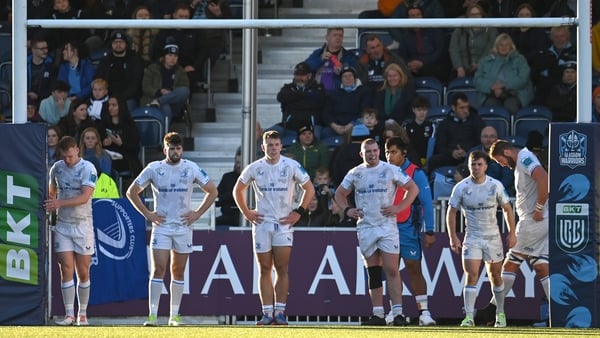 Leinster players react after conceding a fourth try