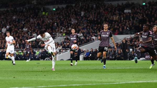 Son Heung-Min opens the scoring against Fulham