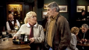 Jean Costello as Rita Finnegan and Jim Bartley as Bela Doyle, pictured in a scene from Fair City in 2001