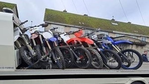Some of the scramblers seized by gardaí in Limerick