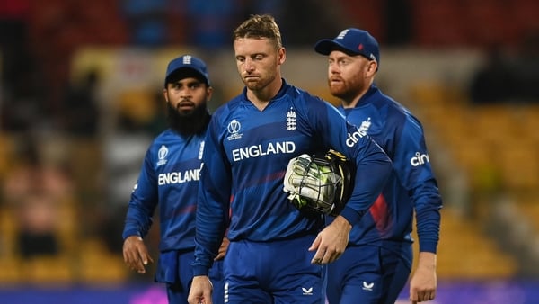 Adil Rashid, Jonny Bairstow and Jos Buttler cut dejected figures following England's match against Sri Lanka