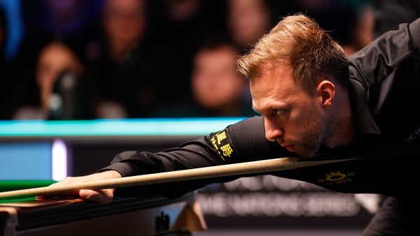 Judd Trump plays a shot at Waterfront Hall during the Northern Ireland Open