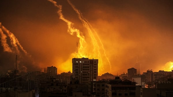 Smoke rises and billows in Gaza as the Israeli army conducts intense air attacks