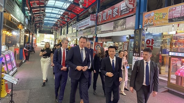 Minister McConalogue visited a meat market in Seoul as part of efforts to progress Ireland's beef access application