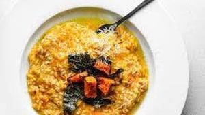 Neven's Recipes - Roast pumpkin and sage risotto with rocket pesto