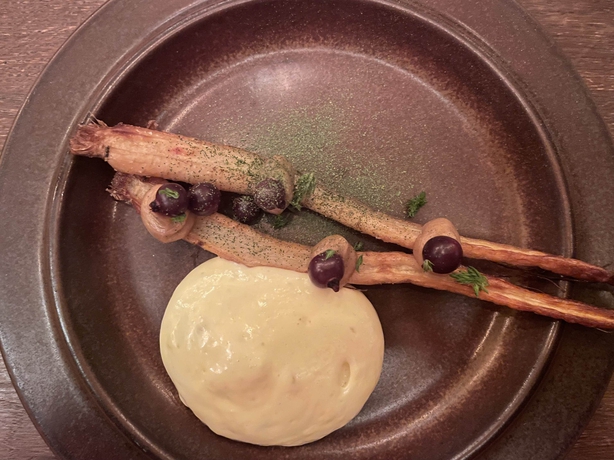 A parsnip and hollandaise starter served at Skord (Sarah Marshall/PA) 