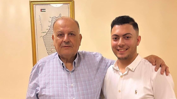 Saeed Adli Sadeq pictured with his father Adli Sadeq - a writer and former Palestinian diplomat