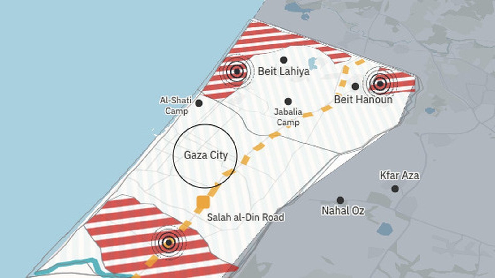 Interactive Map Israels Ground Activity In Gaza