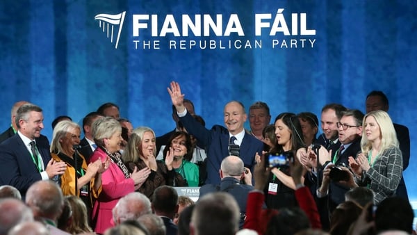 Micheál Martin centre stage at the Fianna Fáil Ard Fheis last November