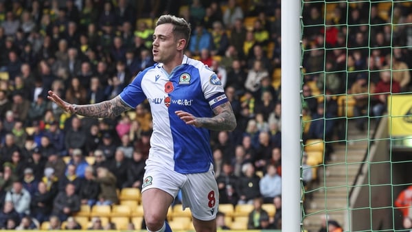 Sammie Szmodics celebrates as he helps Blackburn Rovers to a win at Norwich
