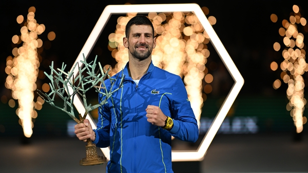Novak Djokovic with the Paris Masters trophy