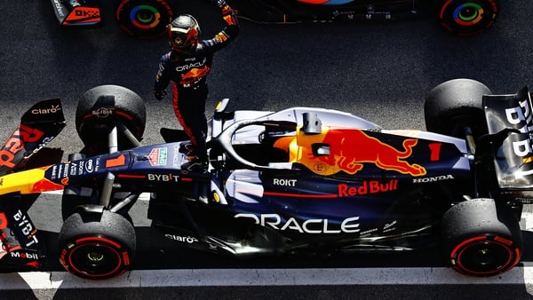 Max Verstappen salutes the crowd