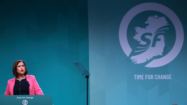 Mary Lou McDonald addressing the Sinn Féin Ard Fheis last night