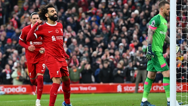 Mohamed Salah reached a landmark 200 goals in the English game in the win