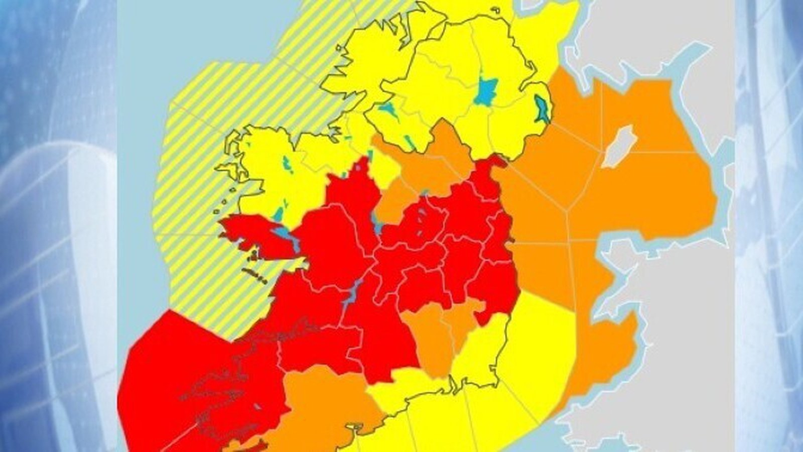 Red warning issued to 14 counties ahead of Storm Debi