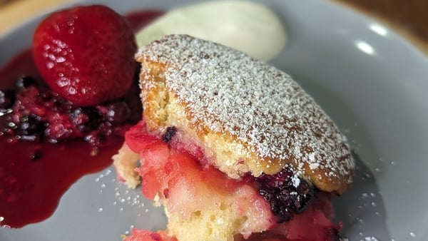 Brian's mixed apple and berry sponge: Today