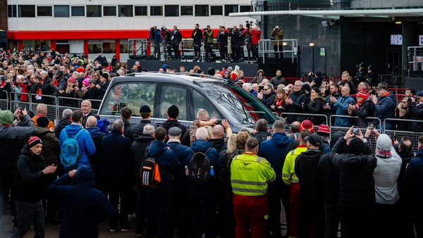 Crowds gathered at Old Trafford to pay respects to Manchester United great Bobby Charlton