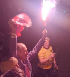 Brian Kerr celebrates St Patrick's Athletic Cup win