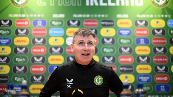 Stephen Kenny speaking to the media at Tuesday's press conference in Dublin