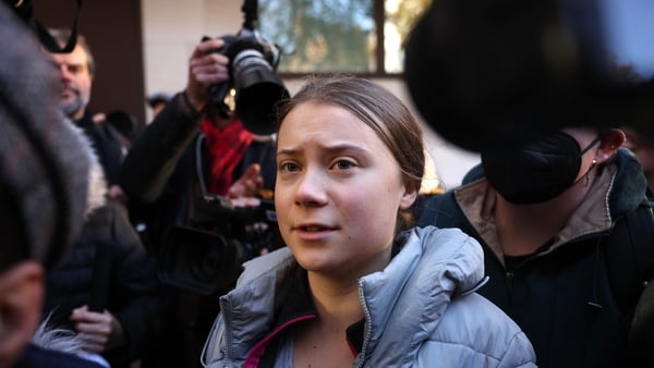 Greta Thunberg was mobbed by photographers as she arrived at the court