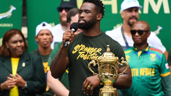 Siya Kolisi took the replica trophy on a homecoming tour after the World Cup