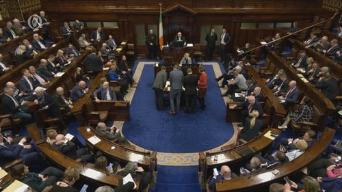 Counting the votes in Dáil Eireann: "still largely a galley of whipped voting slaves"