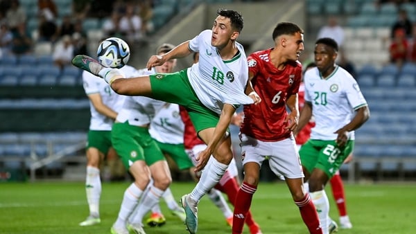 Jamie McGrath in action for Ireland against Gibraltar, setting up Matt Doherty's goal in the Euro 2024 qualifier