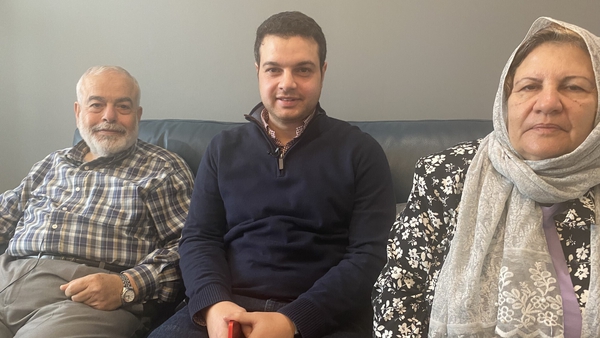 (L-R) Ibrahim's father Samy, his younger brother Abdullah and his mother Maraw
