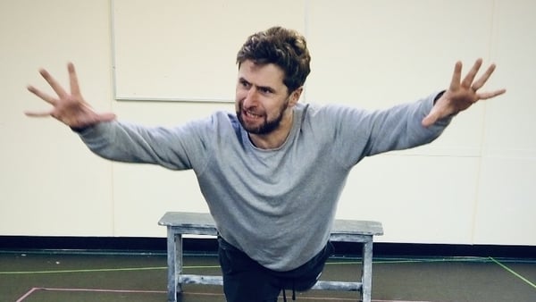 Aaron Monaghan in the rehearsal room for Super-Bogger