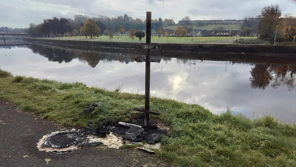A life-saving ring buoy was burned in Drogheda overnight