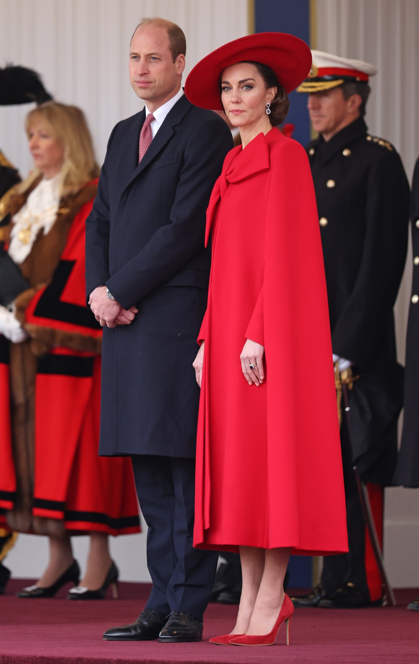 Kate Middleton makes bold statement with dramatic red cape dress