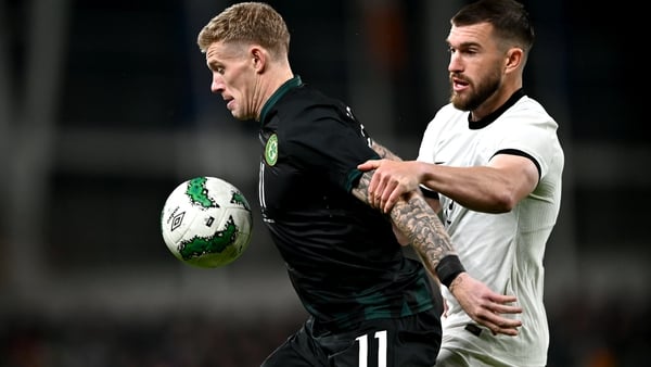 James McClean of Republic of Ireland in action against Tim Payne of New Zealand