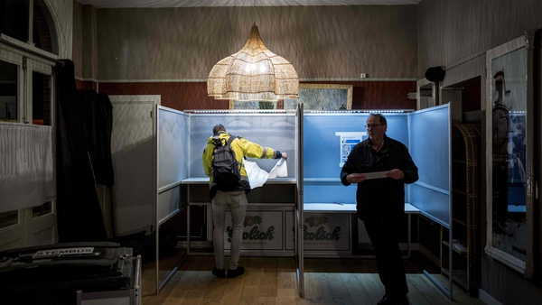 People cast their vote at a polling station in Winterswijk