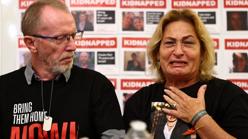 Dubliner Thomas Hand, whose daughter Emily is believed kidnapped by Hamas, and Orit Meir, whose son Almog Meir was taken by Hamas