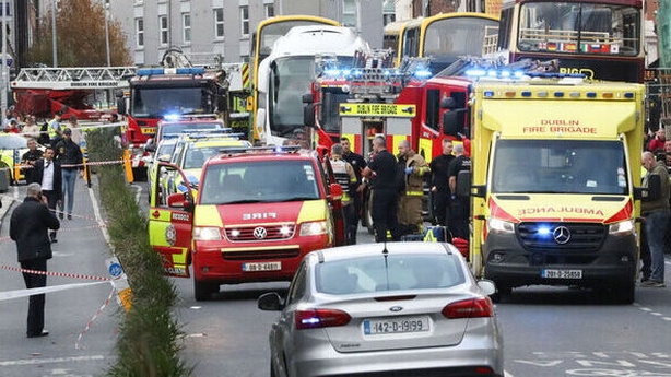 A man attacked a group of children outside a school on Parnell Square yesterday afternoon