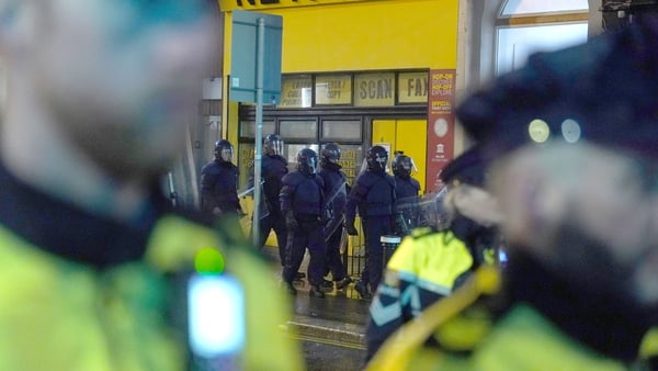 Gardaí at the scene of the Parnell Street attack