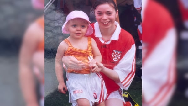 Mags Carvill pictured with a younger Niamh Coleman 23 years ago on a club trip to Florida