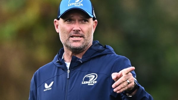 Jacques Nienaber at Leinster training in Dublin on Monday afternoon