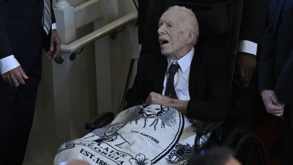 Jimmy Carter, 99, left hospice care in Georgia to attend the memorial service for his wife Rosalynn
