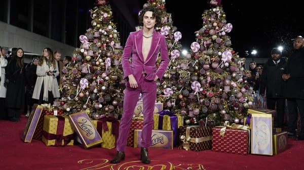 Timothée Chalamet arrives for the world premiere of Wonka at the Royal Festival Hall in London. Photo credits:: Ian West/PA Wire