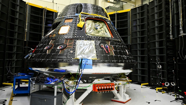 The Artemis II crew module seen at the Kennedy Space Centre. The Astrobotic venture will carry NASA instruments ahead of the manned Artemis missions (file image)