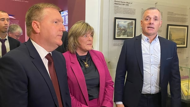 Minister for Finance Michael McGrath, TD Mary Butler and airport executive member William Bolster 