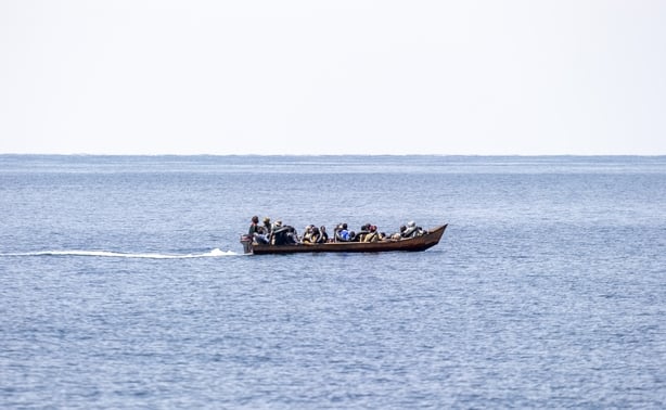 Contemporary migrants in the Mediterranean Sea, off the city of Sfax in Tunisia on August 12, 2023. Photo: Yassine Gaidi/Anadolu Agency via Getty Images
