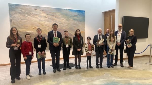 Young people met leaders at the Joint Committee on Environment and Climate Action. Young people met leaders at the Joint Committee on Environment and Climate Action.