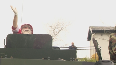 Santa Claus visits children in Cork Hospitals via army tank