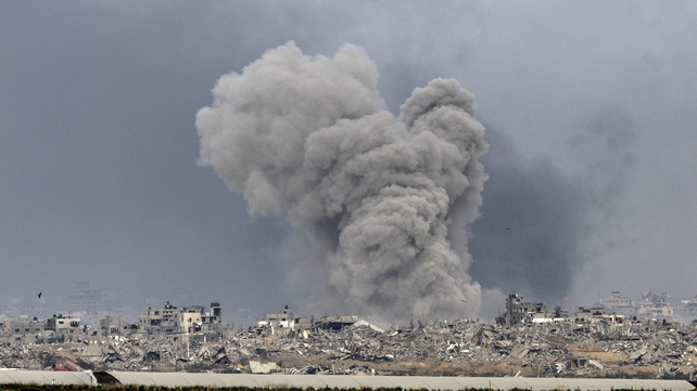 Smoke rises over Gaza following further airstrikes by Israel. In December, the Hamas-run government said that more than 20,000 people were killed in Gaza since 7 October.