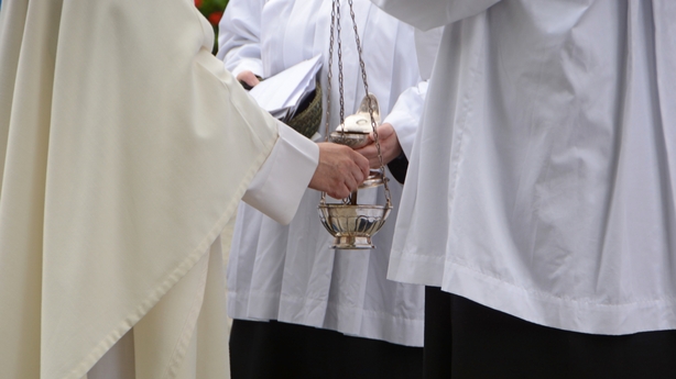 Chain thurible ( censer) with burning incense