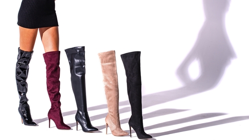 Metallic over on sale the knee boots